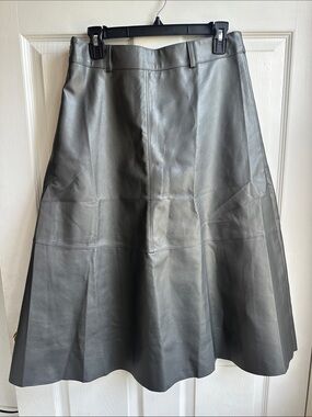 Women's gray A-Line Faux Leather Skirt